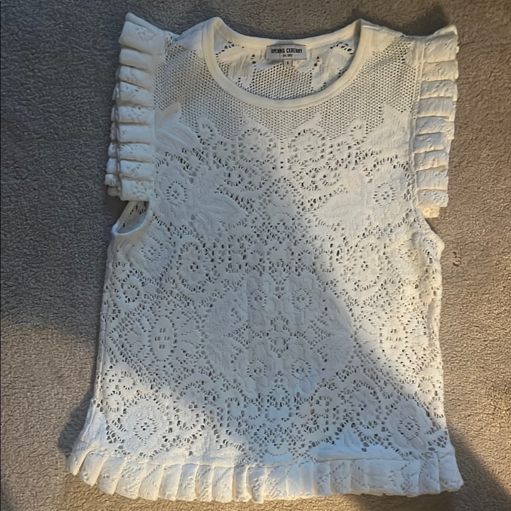 Opening Ceremony Cream Knit Top